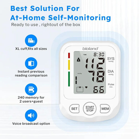 Automatic Upper Arm Blood Pressure Monitor with Pulse Tracking