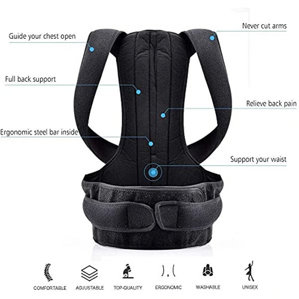 Adjustable Upper Back Posture Corrector – Clavicle Support Brace for Shoulder Alignment & Back Straightening