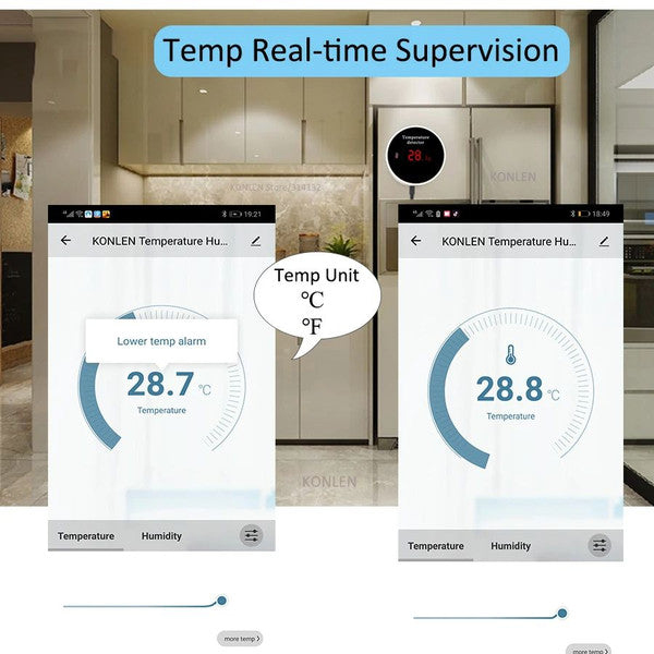 Tuya WiFi Temperature Sensor Waterproof Probe, Smart Life Thermometer for Home, Pool, Freezer Remote Monitoring, Alarm