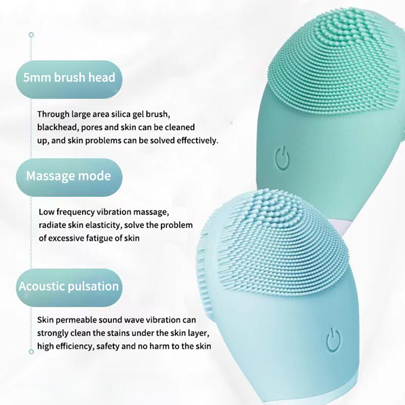 Vibrating Electric Silicone Facial Cleanser, Skincare Massage Tool for Deep Pore Cleaning