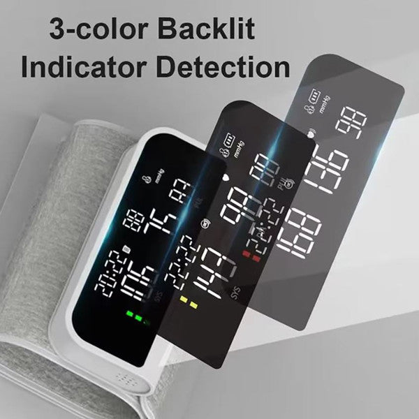Rechargeable Full Upper Arm Blood Pressure Monitor with Large LCD Screen and Voice Alerts