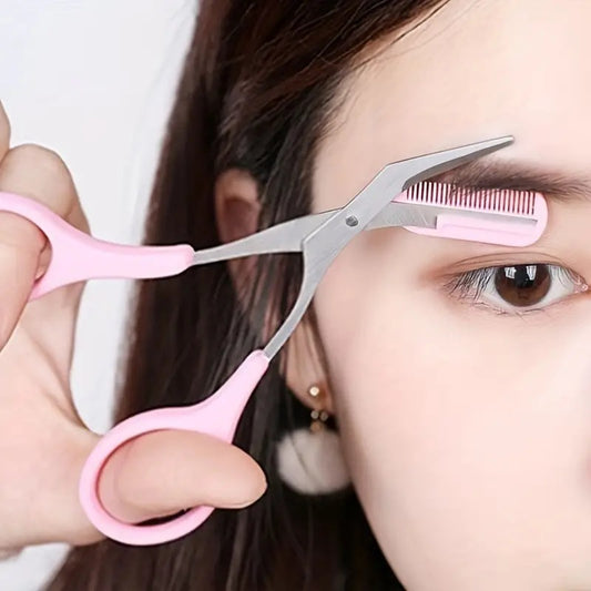 Eyebrow Trimmer Set, Curved Eyebrow Razor, Eyebrow Scissors With Comb, Convenient Easy Beauty Tools, Pro Grooming Kit