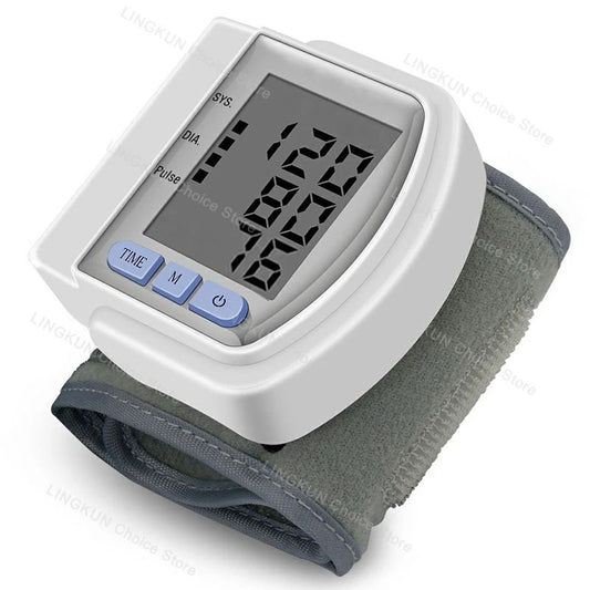 Digital Wrist Blood Pressure Monitor with Heartbeat and Pulse Rate Display