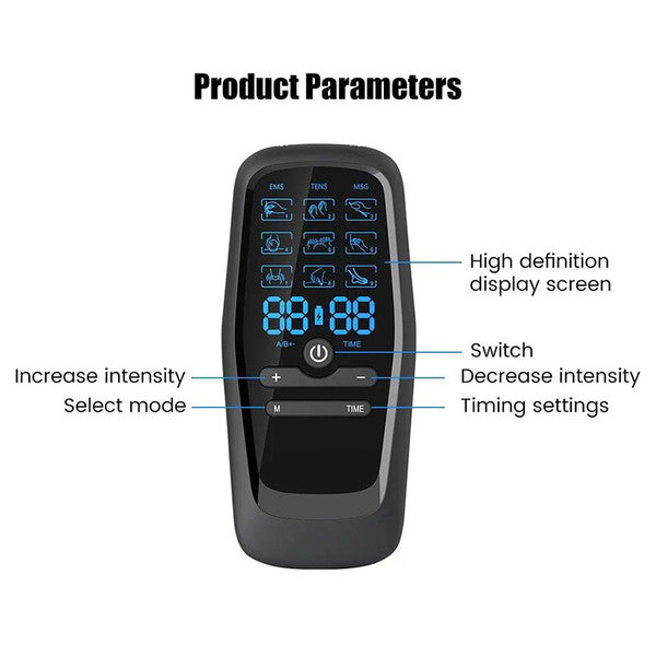 TENS EMS Muscle Stimulator, Acupuncture & Physiotherapy Massager for Full Body Pain Relief & Slimming Therapy