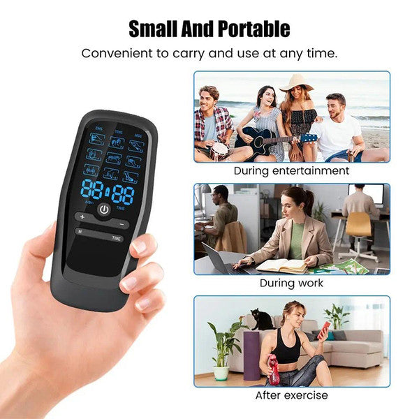 TENS EMS Muscle Stimulator, Acupuncture & Physiotherapy Massager for Full Body Pain Relief & Slimming Therapy