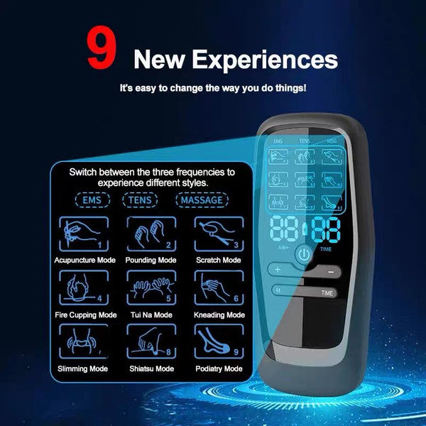 TENS EMS Muscle Stimulator, Acupuncture & Physiotherapy Massager for Full Body Pain Relief & Slimming Therapy