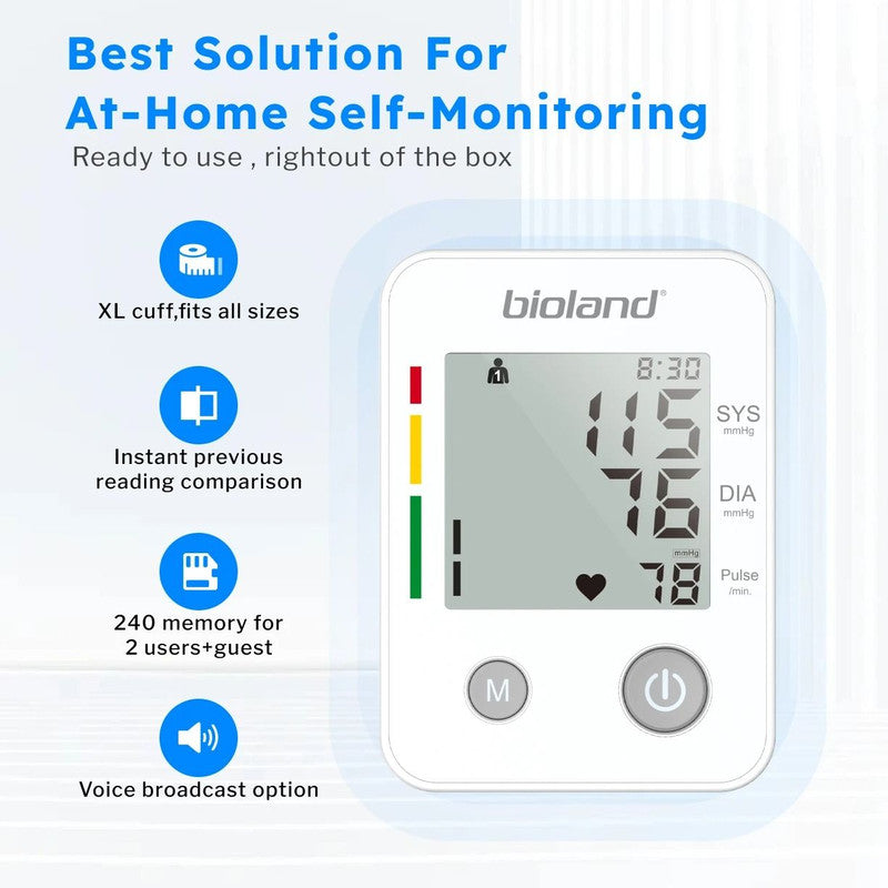 Automatic Upper Arm Blood Pressure Monitor with Pulse Tracking