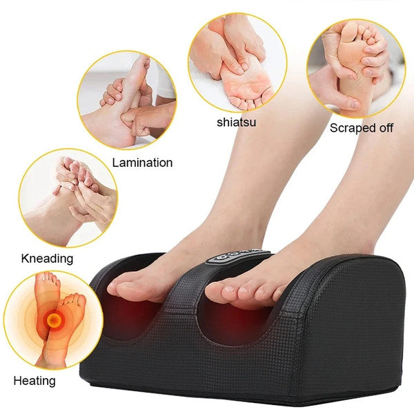 Shiatsu Electric Foot Massager with Heat – Deep Tissue Kneading for Pain Relief & Relaxation