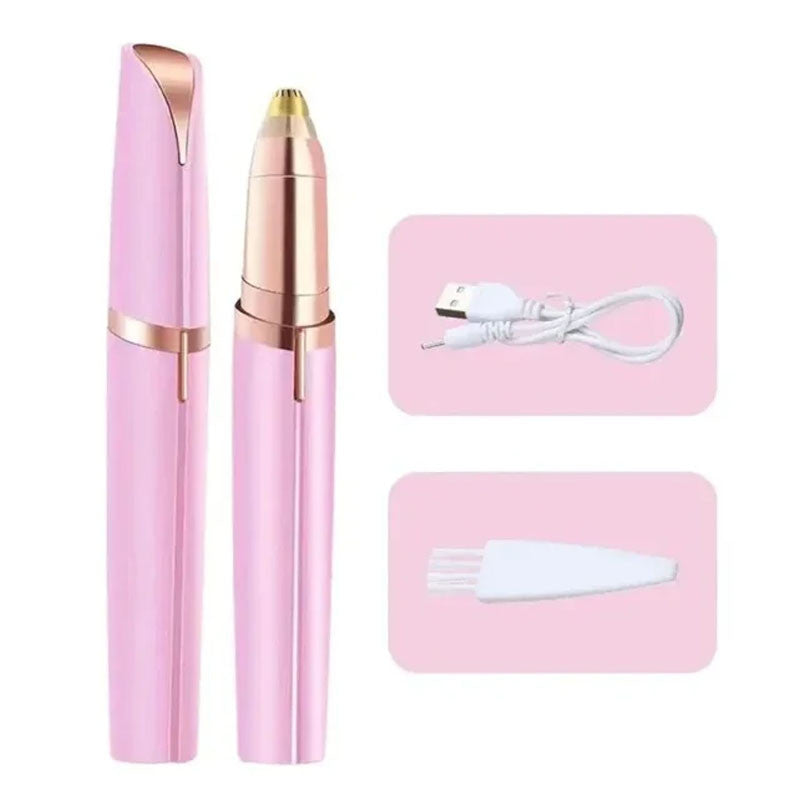 Rechargeable Electric Eyebrow Trimmer, Portable Facial Hair Remover for Women with Precision Blade, Painless Body Shave