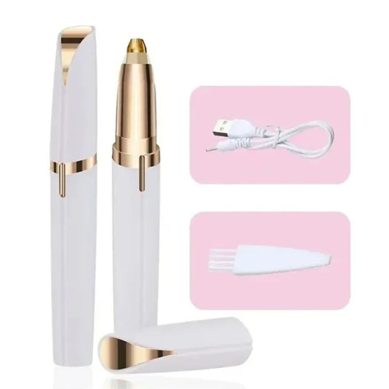 Rechargeable Electric Eyebrow Trimmer, Portable Facial Hair Remover for Women with Precision Blade, Painless Body Shave