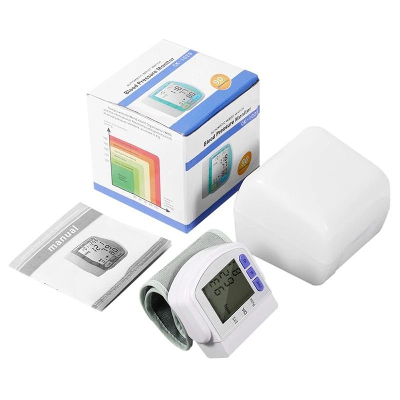 Digital Wrist Blood Pressure Monitor with Heartbeat and Pulse Rate Display