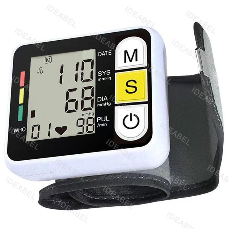 Digital Wrist Blood Pressure Monitor with Heartbeat and Pulse Rate Display