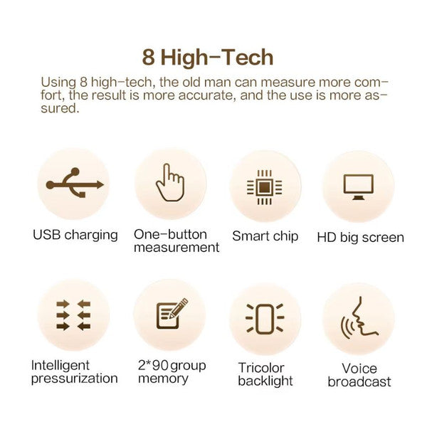 High Accuracy Digital Blood Pressure Monitor Talking Sphygmomanometer with Arm Cuff