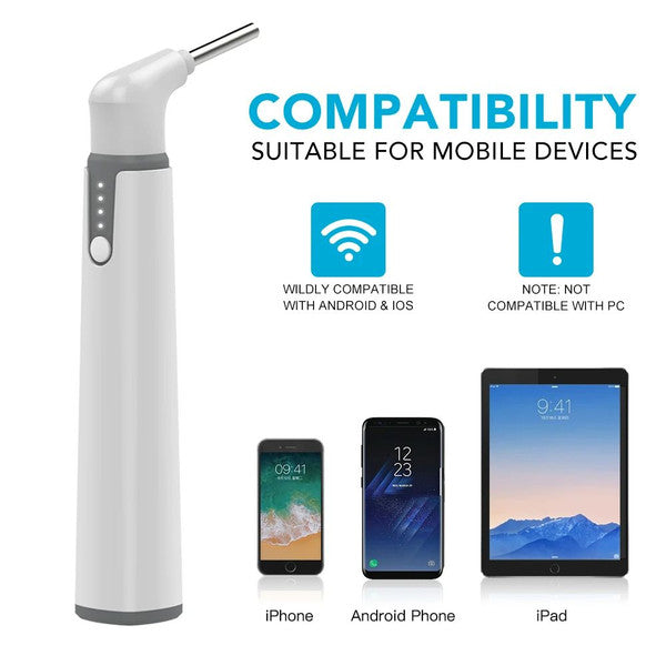 Wireless Otoscope Ear Camera HD WiFi with LED Lights for Adults and Kids, Safe and Easy Ear Cleaning Tool